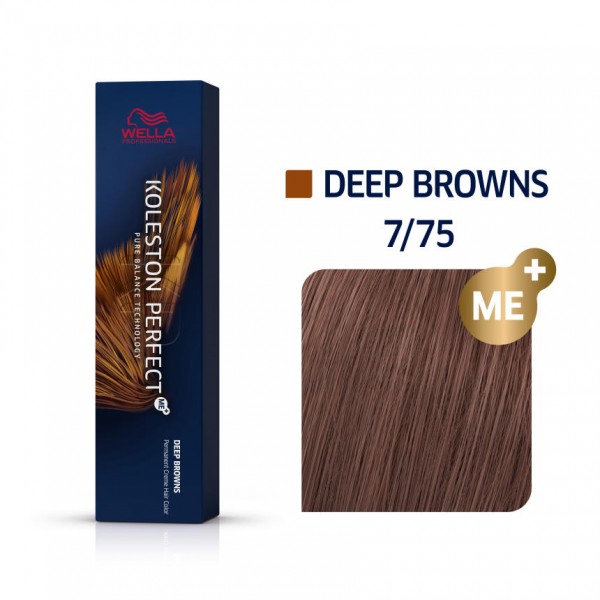 Wella Koleston Perfect Me Deep Browns 7/75 Ξανθό Καφέ Μαονί 60ml